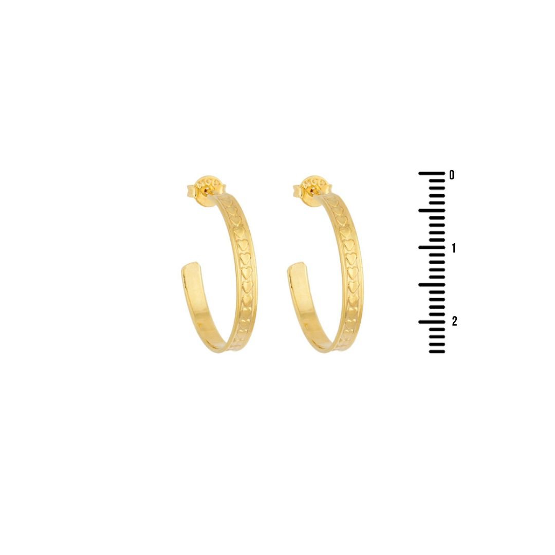 Brinco Argola Com Detalhes De Corações