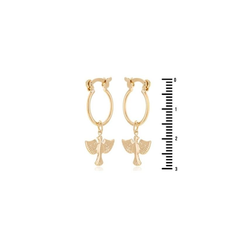 Brinco Argola Com Pingente Pombinha