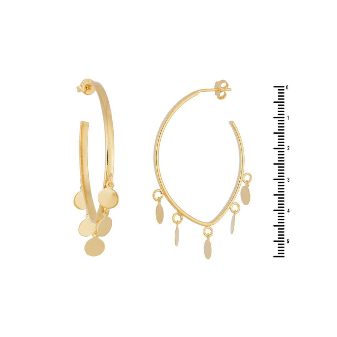 Brinco Argola Navete com Medalhinhas