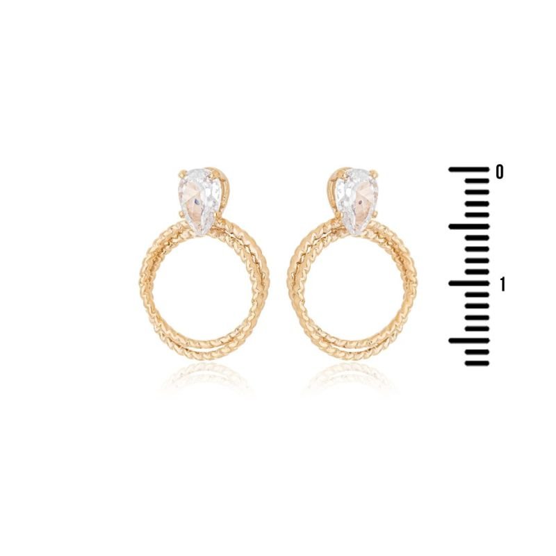 Brinco Círculos Gota Zircônia