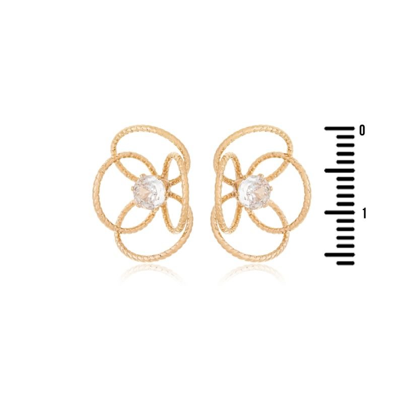 Brinco Flor com Zircônia