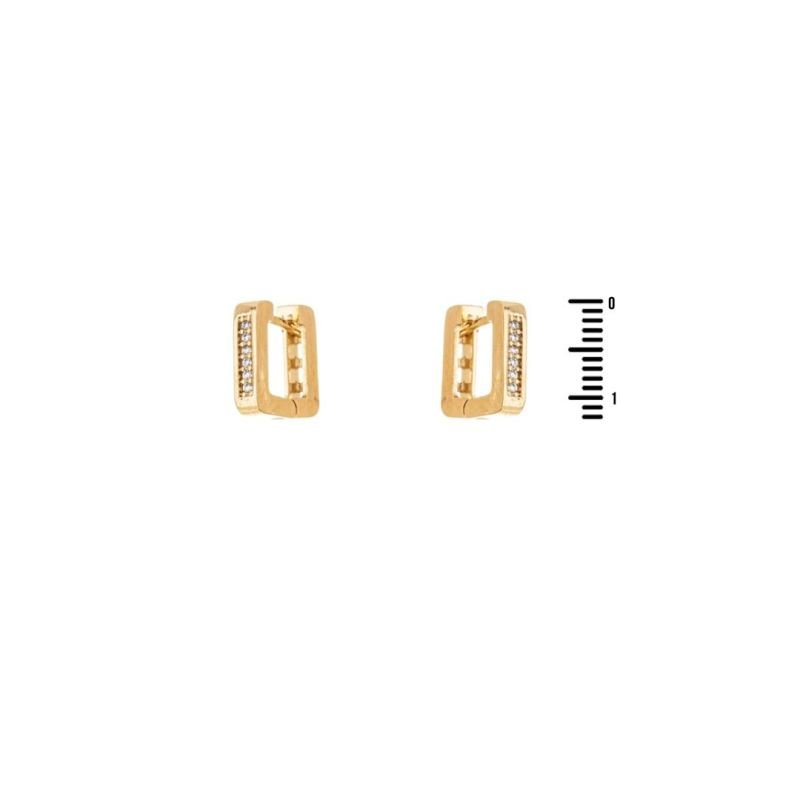 Brinco Quadrado Zircônias P