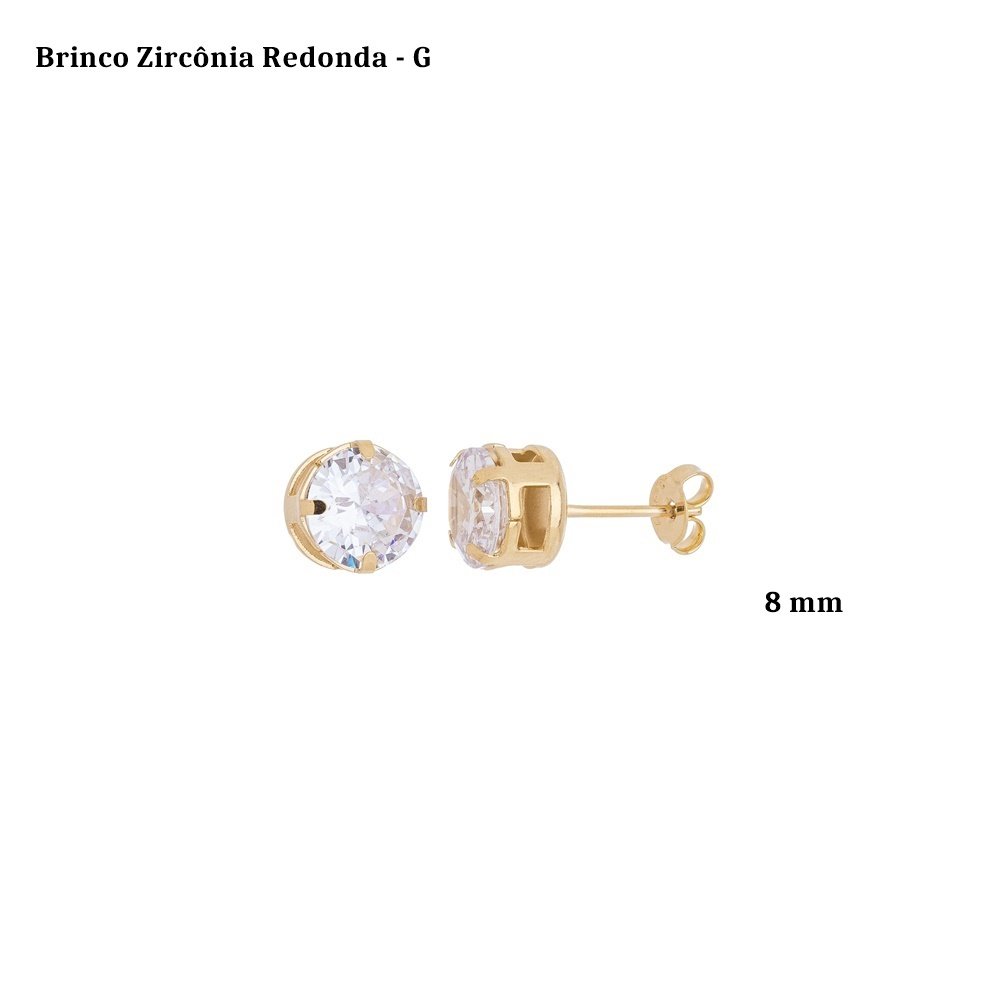 Brinco Zircônia Redondo Grande