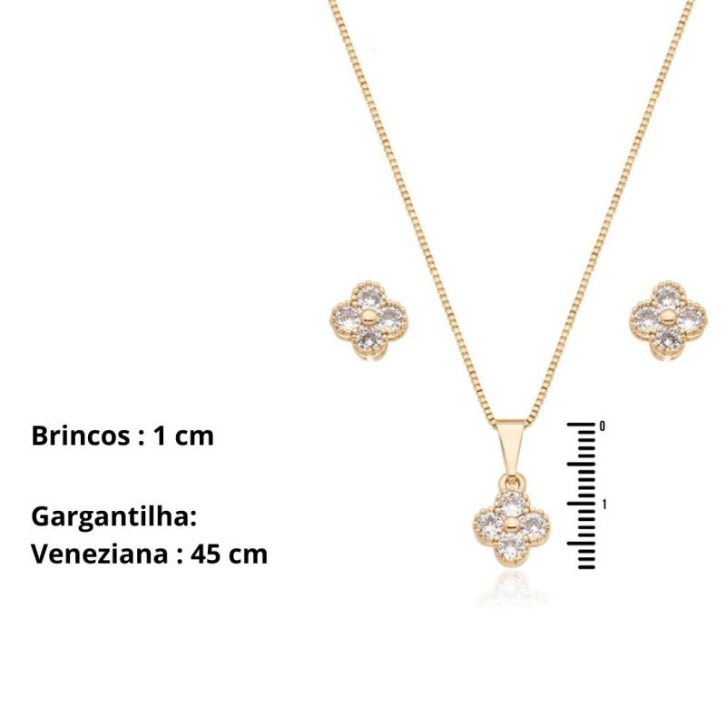 Conjunto Trevo Zircônias