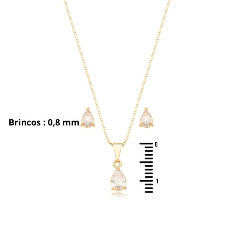 Conjunto Zircônia Gota