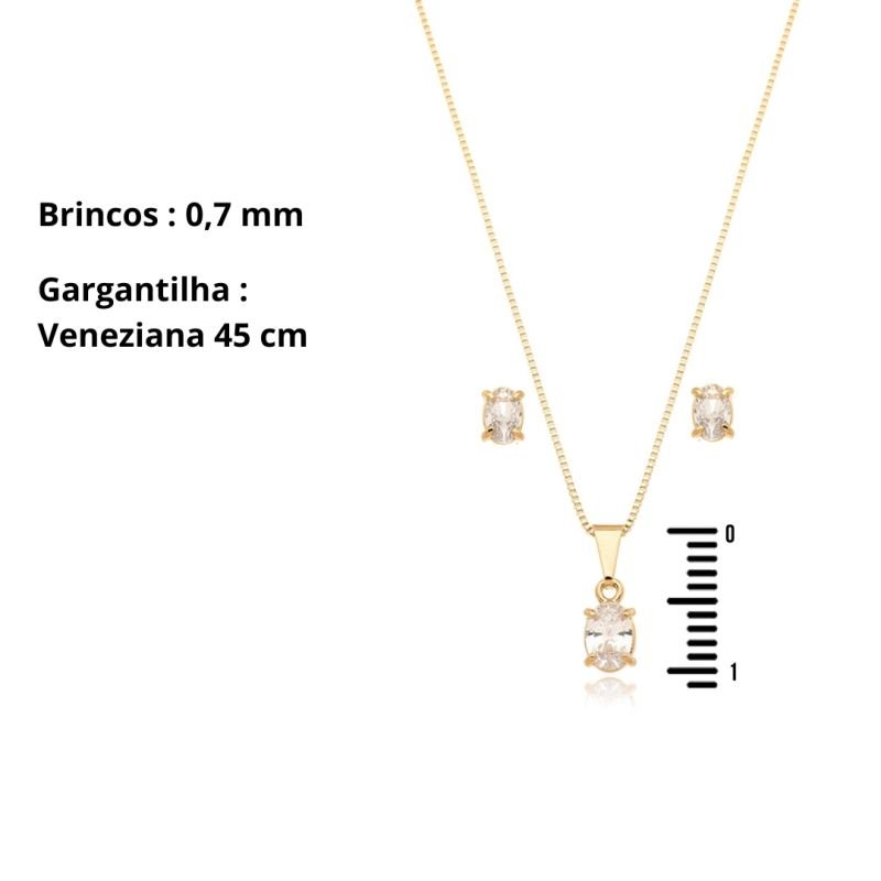 Conjunto Zircônia Oval