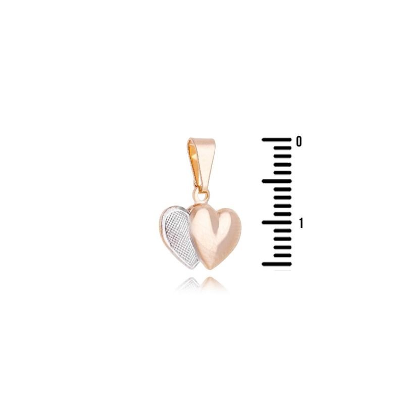 Pingente Corações Detalhe em Ródio Branco