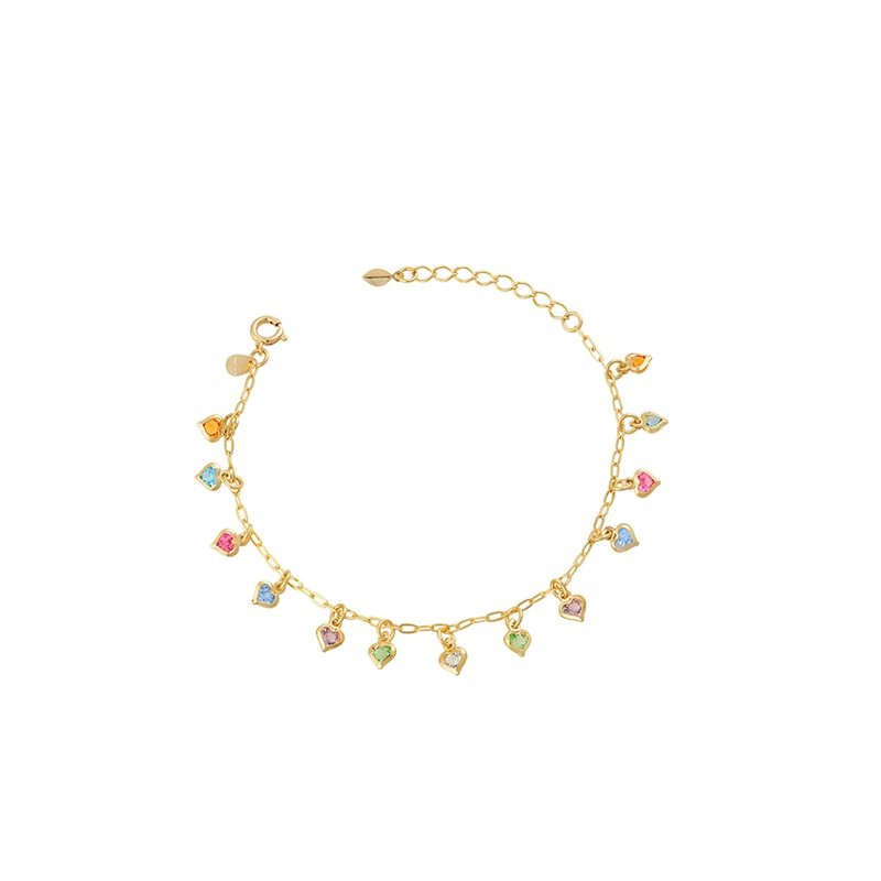 Pulseira Adulto Coração Multicolor 20 cm